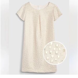 GAP Girl’s Cream/Gold Jacquard Dress